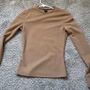 Body con tight shirt brown khaki